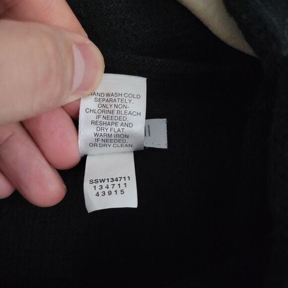 PURE JILL Black Waffle Thermal Dolman Turtleneck Top Lagenlook M/L MEDIUM LARGE - Picture 7 of 8